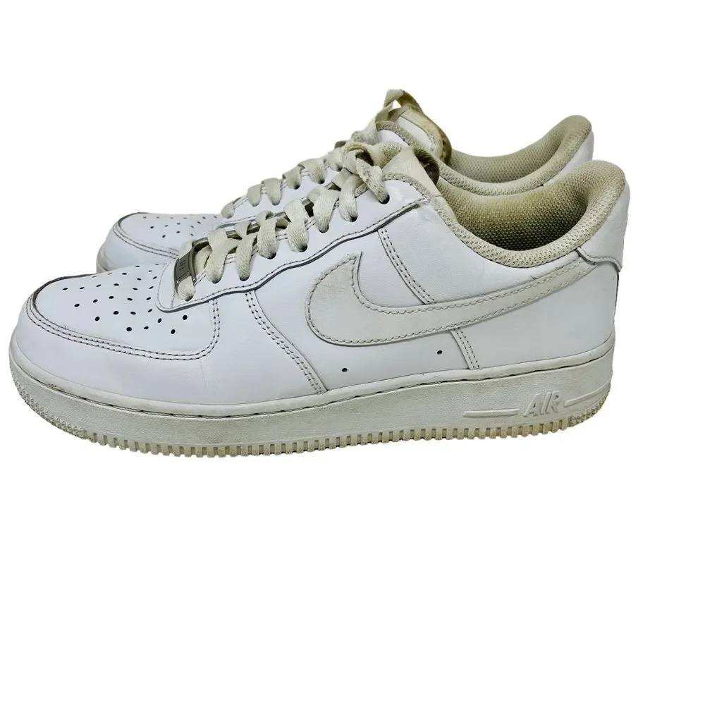 NIKE White Air Force One 1 Women's Sneakers Shoes Leather Low Top 9‎ 315115-112